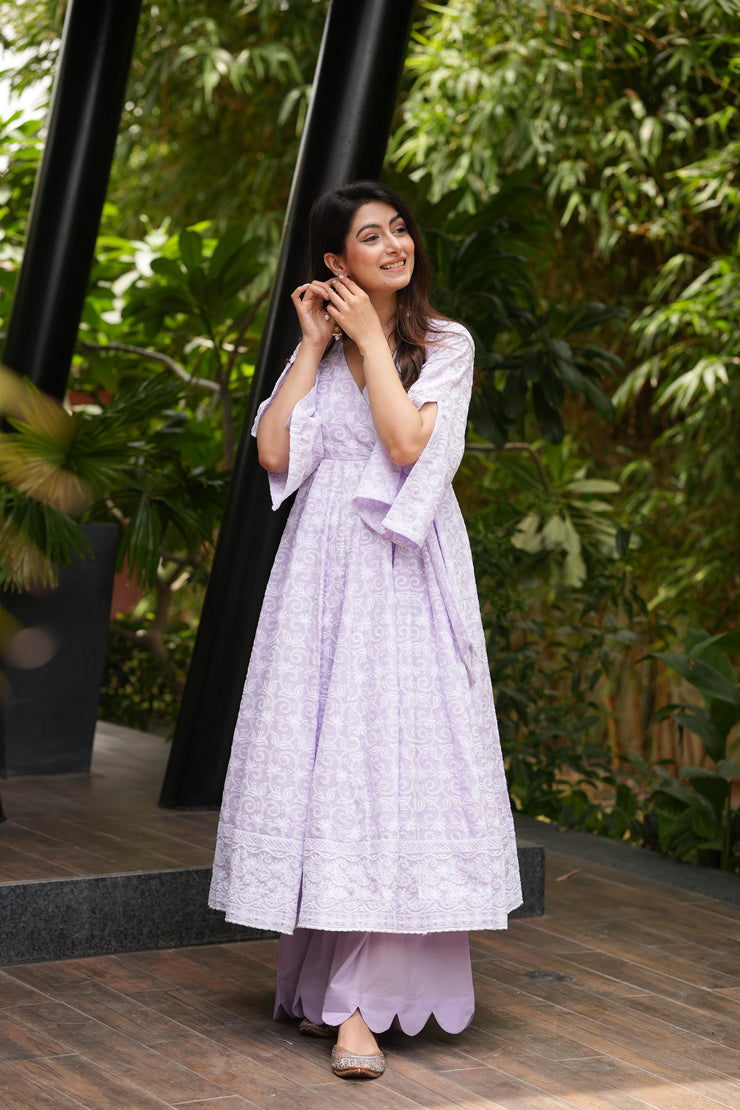 Elsa Lavender Kurta Palazzo Set