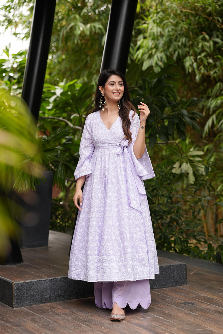 Elsa Lavender Kurta Palazzo Set