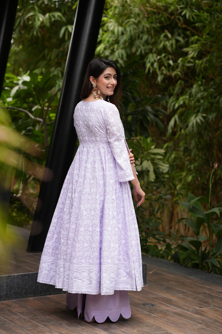 Elsa Lavender Kurta Palazzo Set