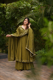 Zelora Green Suit Set