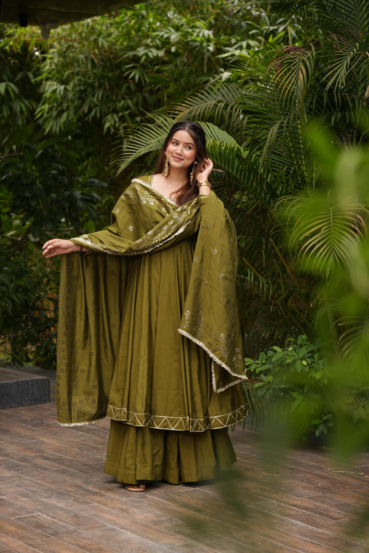 Zelora Green Suit Set