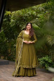 Zelora Green Suit Set