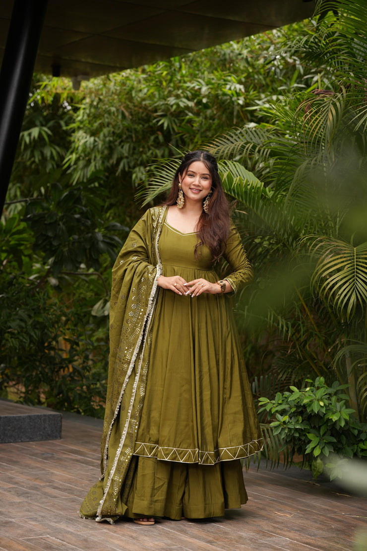 Zelora Green Suit Set