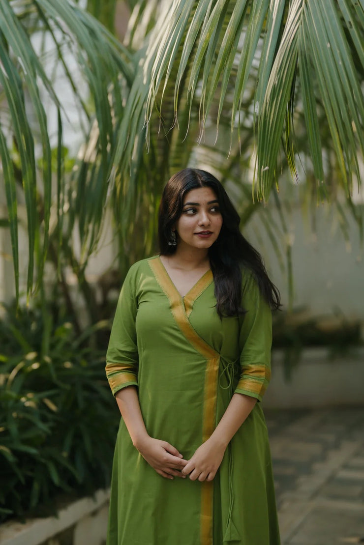 Sahana Green Mangalagiri Kurta Set