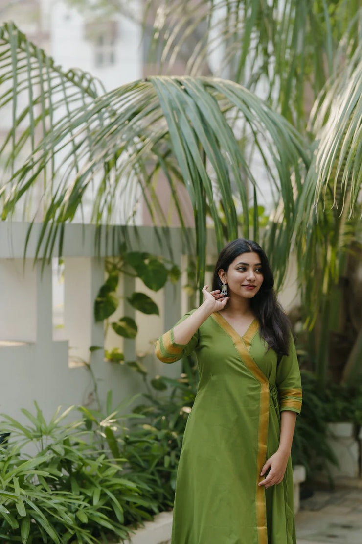 Sahana Green Mangalagiri Kurta Set