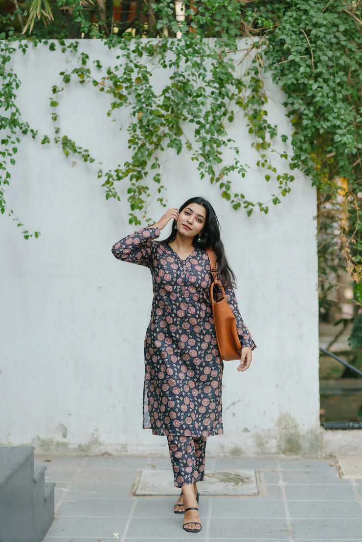 stylish Floral Kurta Set