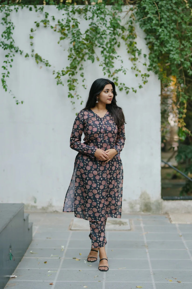 stylish Floral Kurta Set