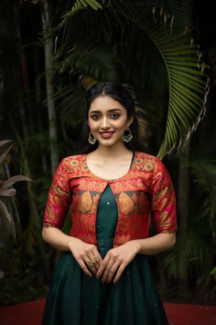 Deepali red and green dress