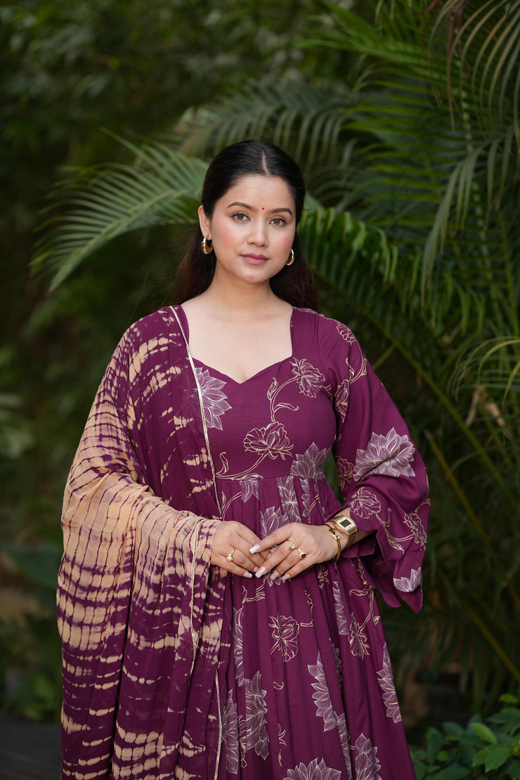 Maaya Scarlet Rayon Suit Set