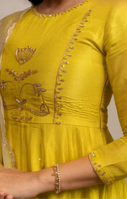 Gul Aangan Anarkali Set Yellow