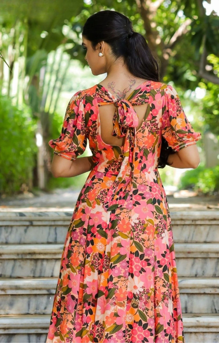 Gulmohar Maxi in Peach