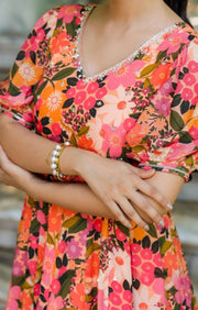 Gulmohar Maxi in Peach