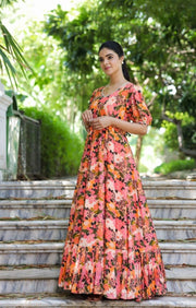 Gulmohar Maxi in Peach