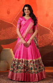 Gokulika Bandhani Lehenga Set In Pink