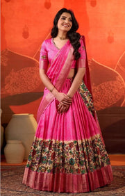 Gokulika Bandhani Lehenga Set In Pink
