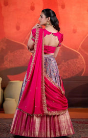 Rithvika Banarasi Lehenga Set in Pink