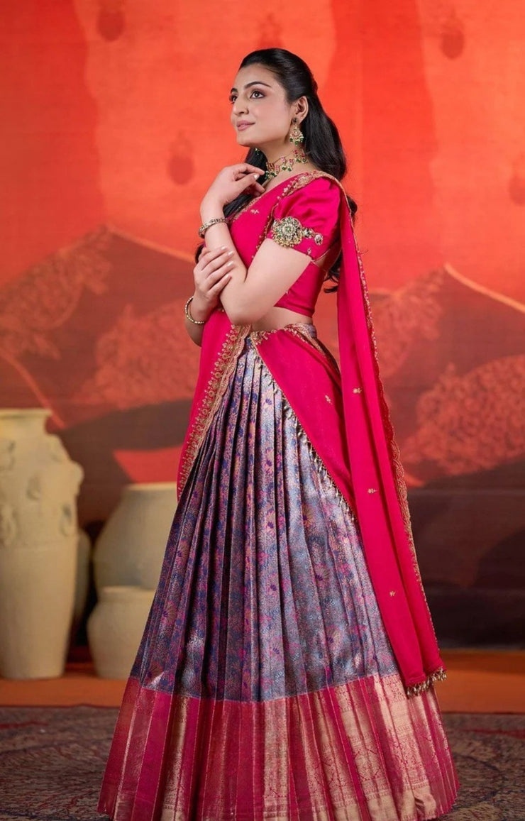 Rithvika Banarasi Lehenga Set in Pink
