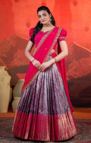 Rithvika Banarasi Lehenga Set in Pink