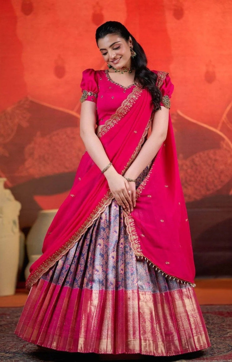 Rithvika Banarasi Lehenga Set in Pink