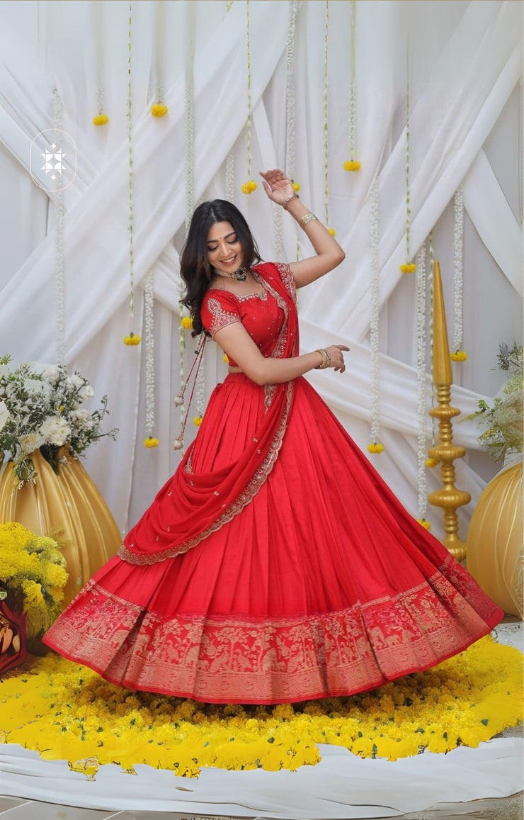 Maharani Red Lehenga Set