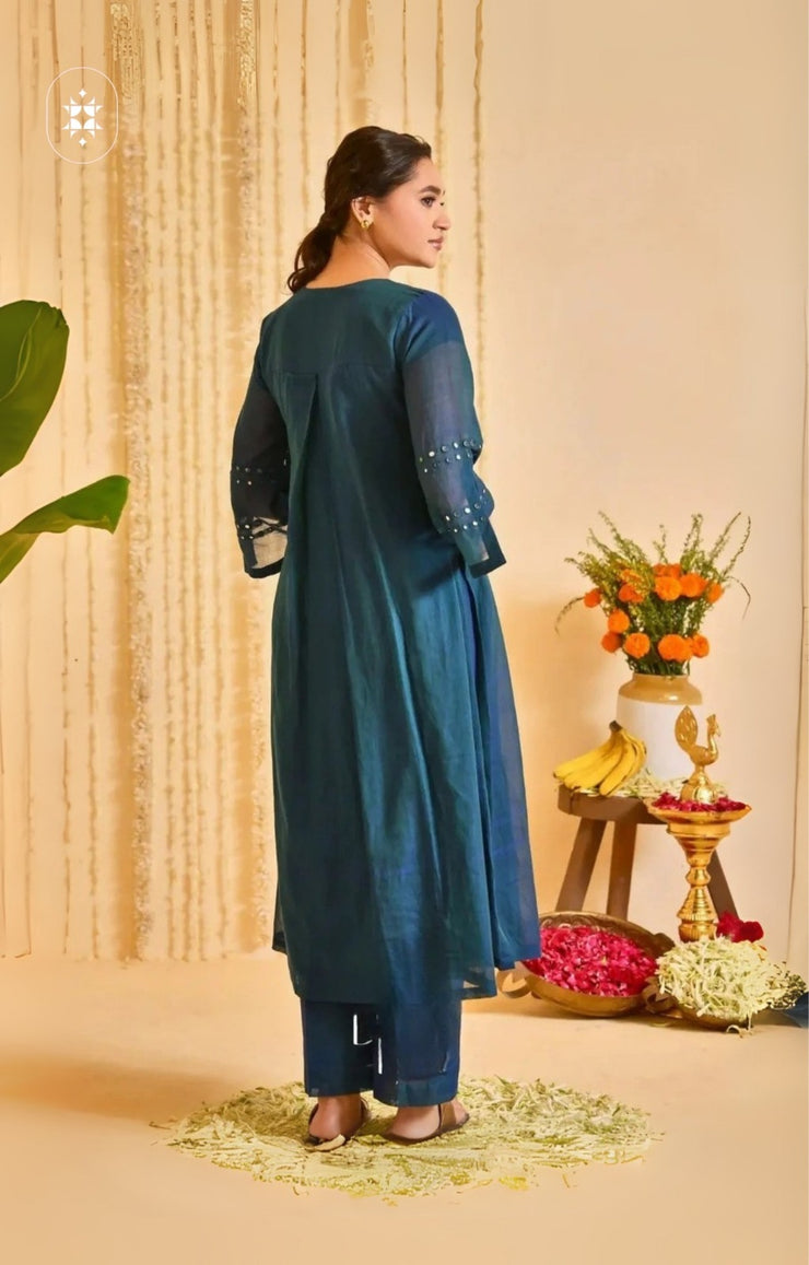 Handloom Kurta Set in Brown
