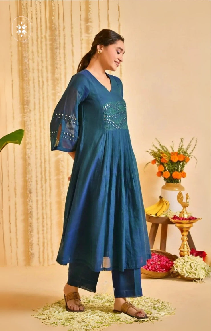 Handloom Kurta Set in Brown