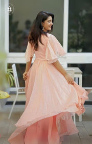 Rustle Maxi (Dress) In Peach pink
