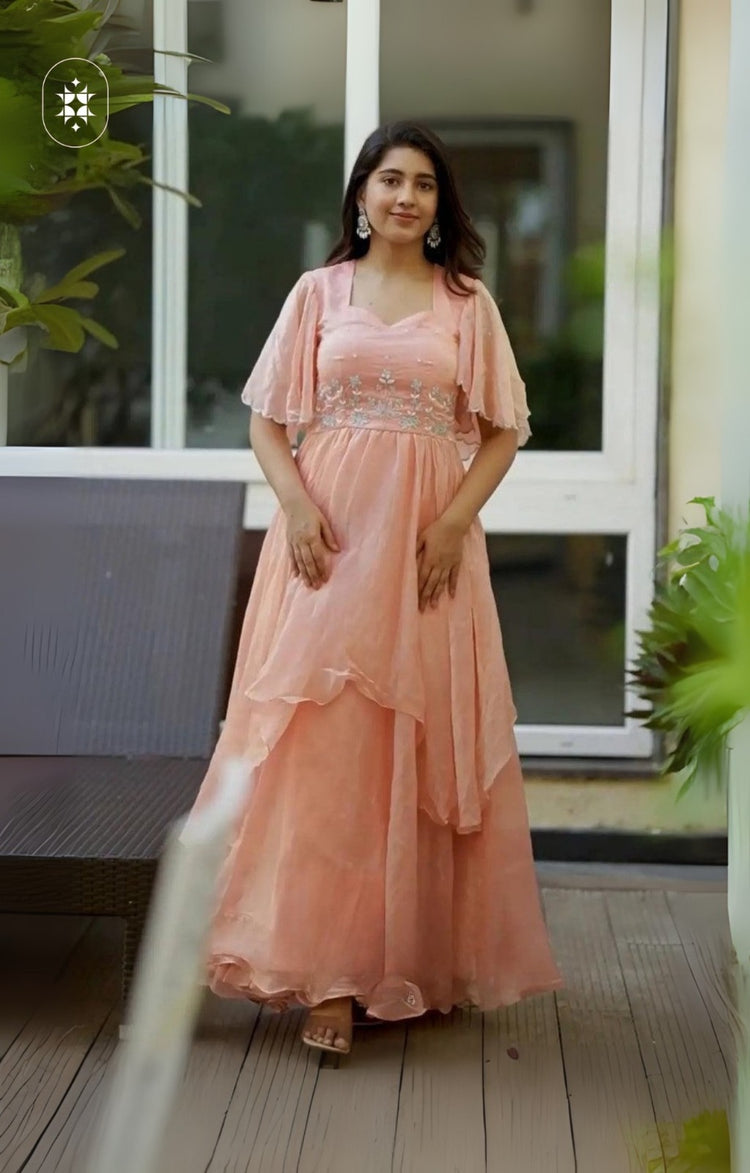 Simple Birthday Gown For Ladies Exclusive Kurta Suit Set|Forward Layered  Maxi Dress|Trendy