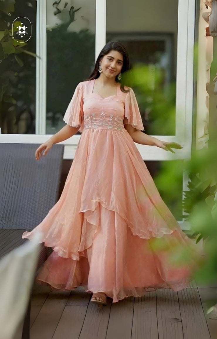 Rustle Maxi (Dress) In Peach pink