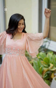 Rustle Maxi (Dress) In Peach pink
