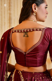 Lehenga Set In Maroon