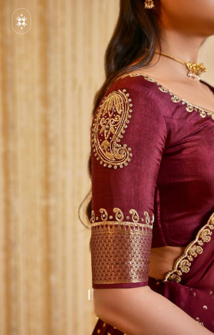 Lehenga Set In Maroon