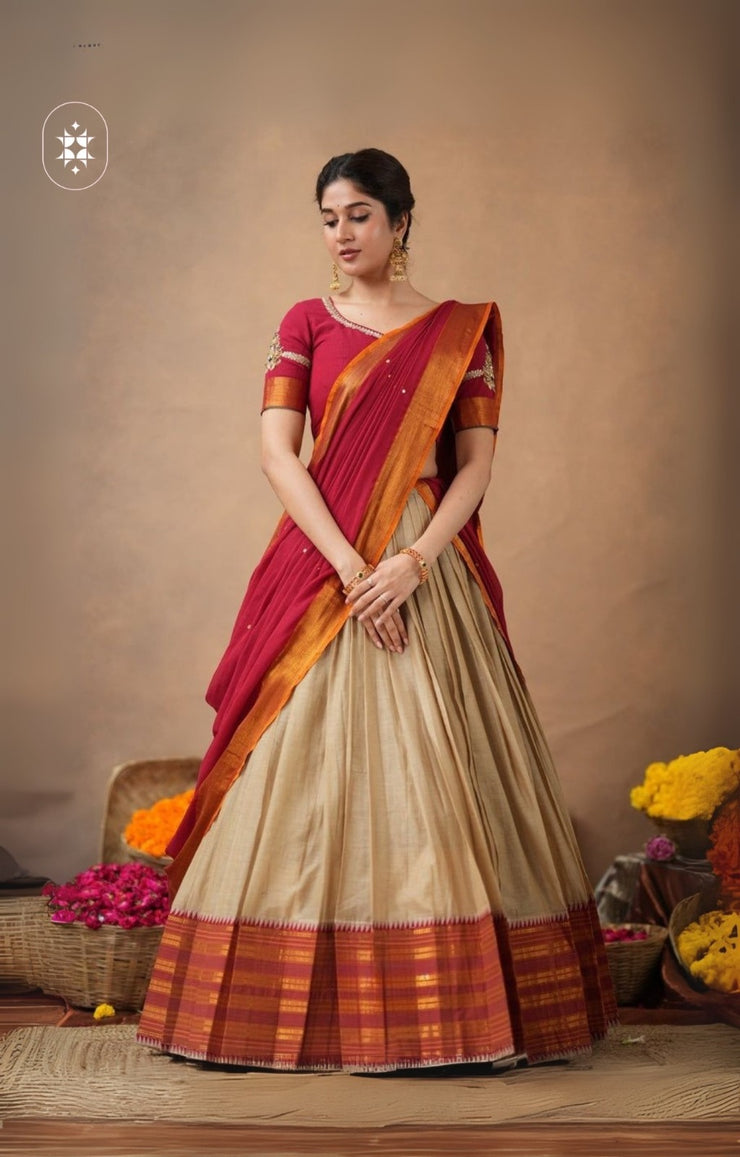 2-In-1 Half Saree Set