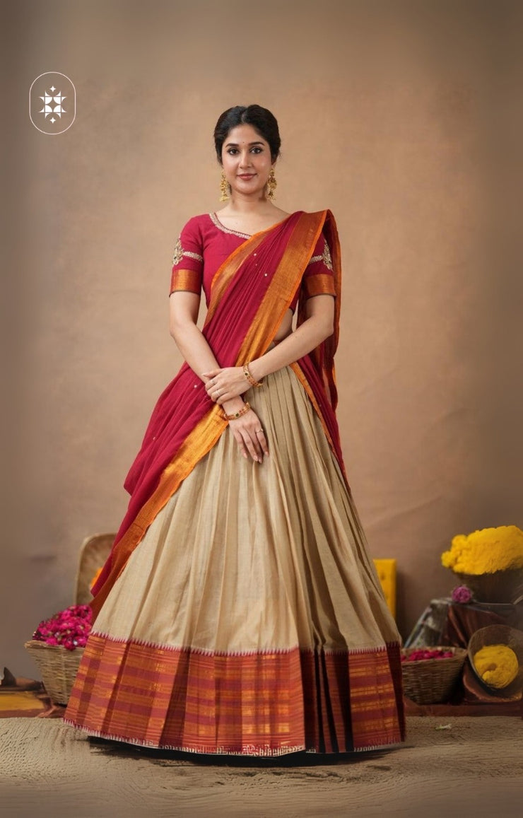 2-In-1 Half Saree Set