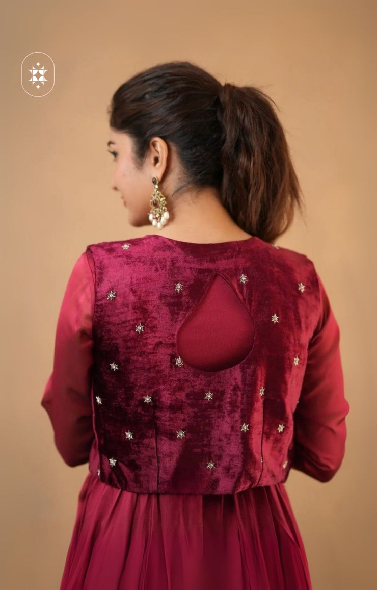 Monica 4-In-1 Anarkali (Dress) In Red