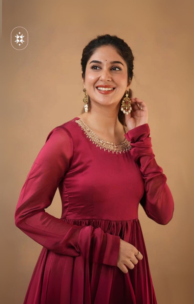 Monica 4-In-1 Anarkali (Dress) In Red