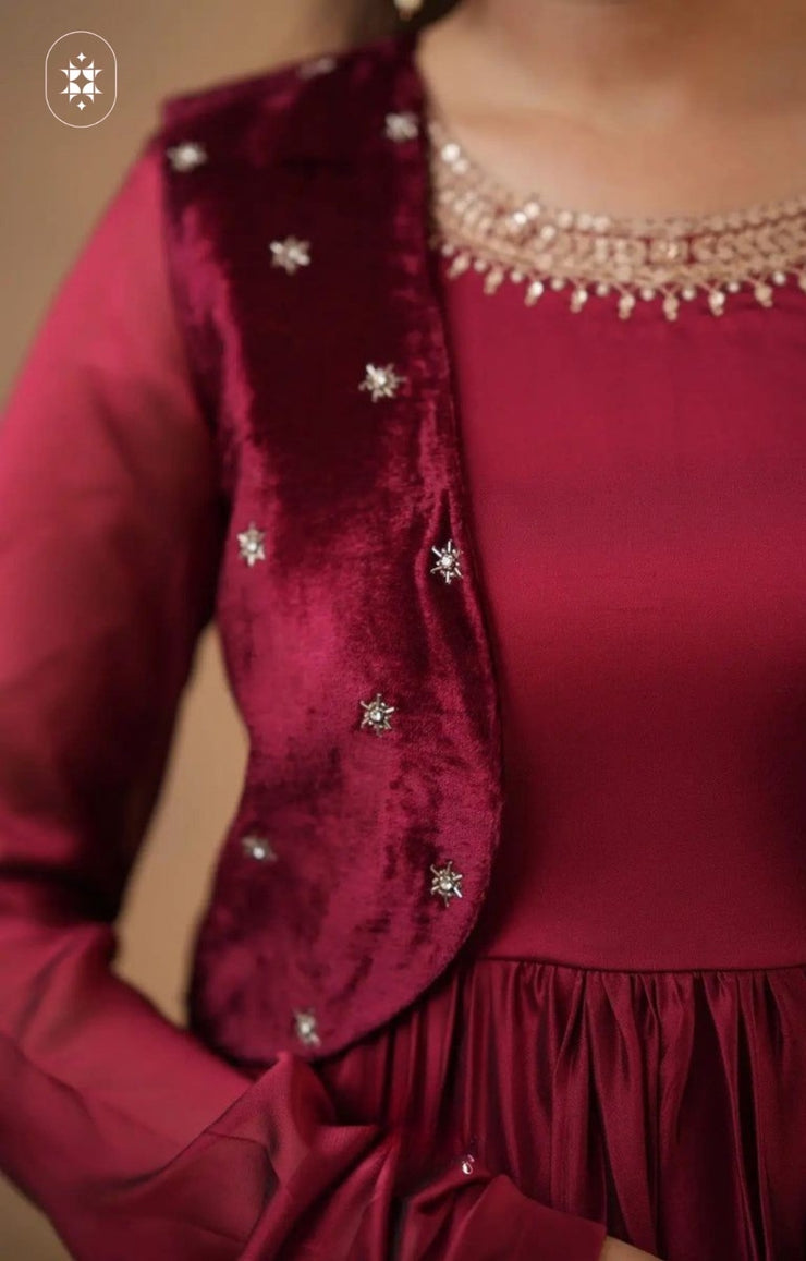 Monica 4-In-1 Anarkali (Dress) In Red