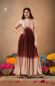 Mayurika Natural Crepe (Dress) in Brown
