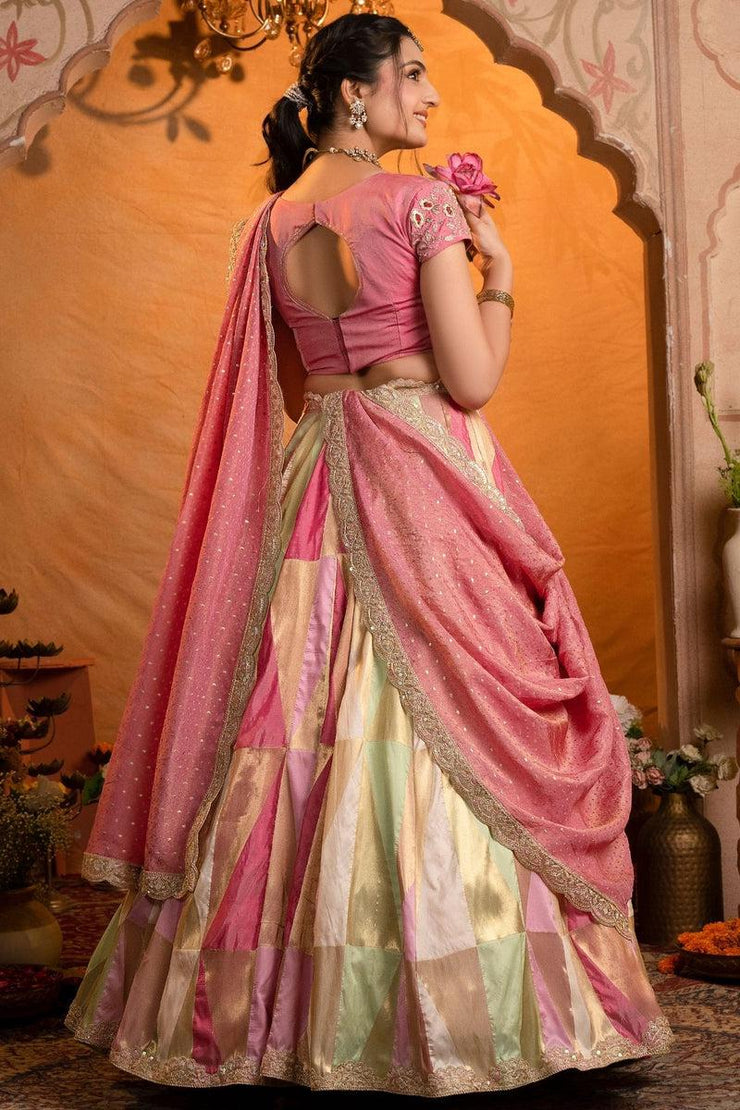 Soft Silk Lehenga Set In Pink