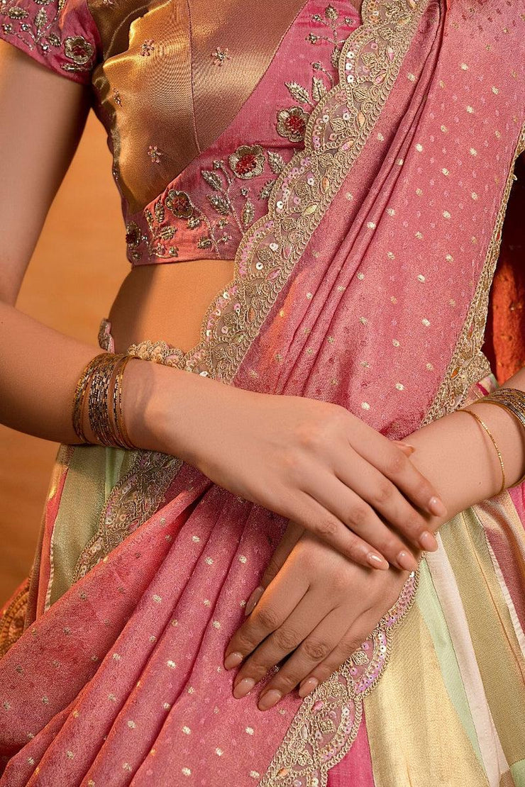 Soft Silk Lehenga Set In Pink