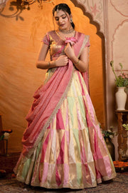 Soft Silk Lehenga Set In Pink