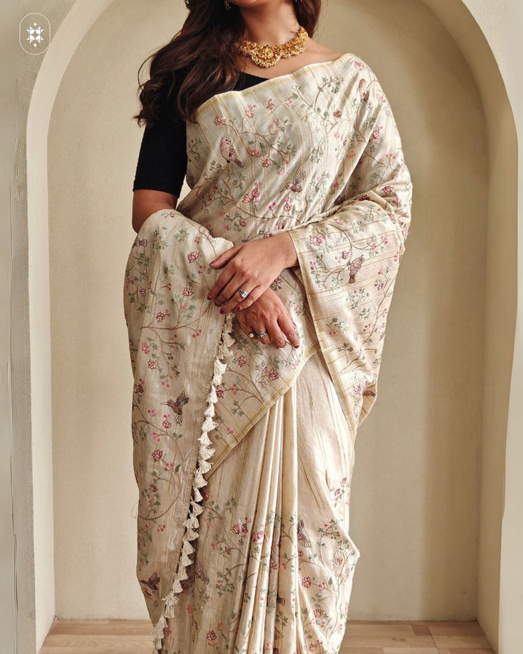 Pure Loom Tussar Saree