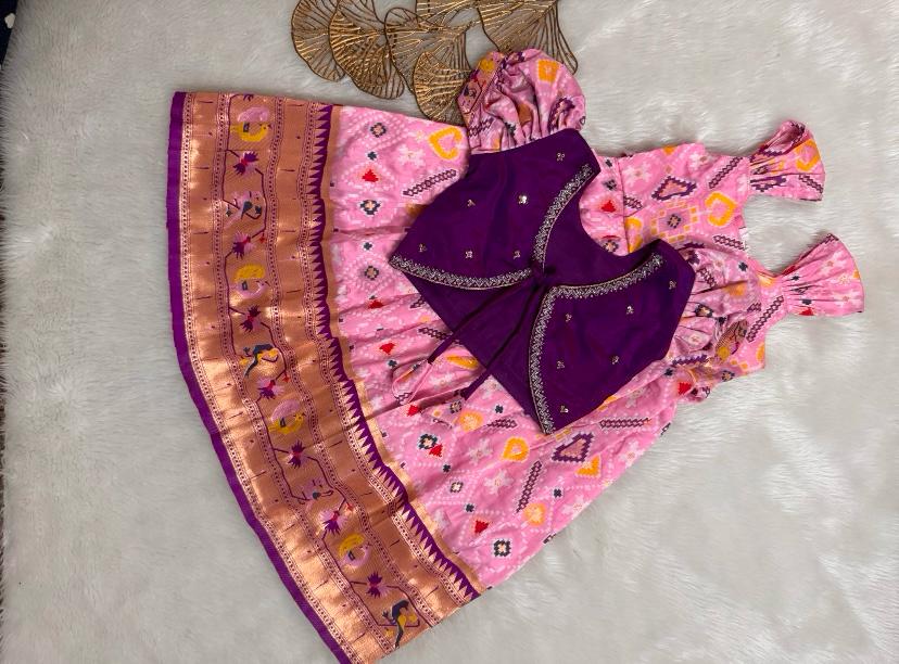 Pink and Purple Paithani Lehenga