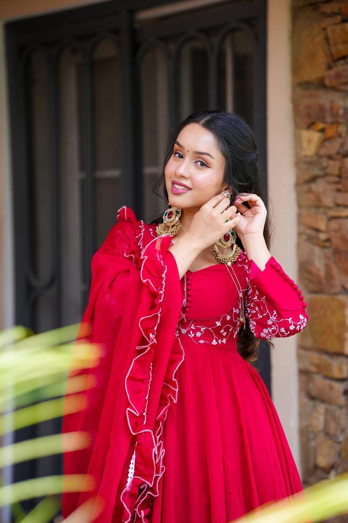 Red Jaipur Kurta Set – A Touch of Royal Elegance