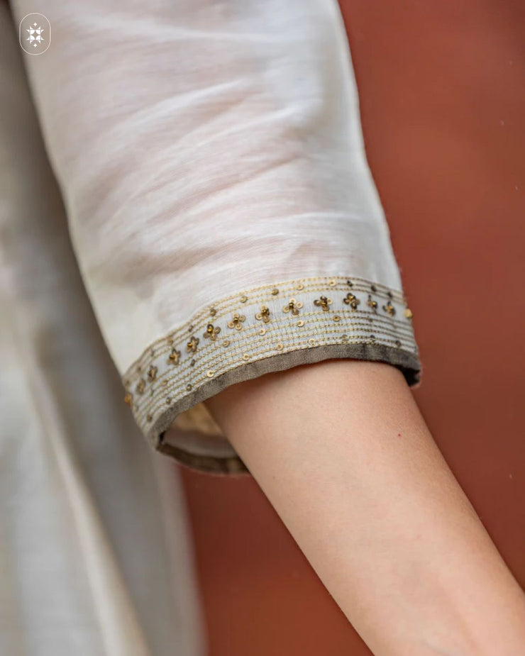 Elegant Beige Cotton Suit Set (Dupatta Optional)