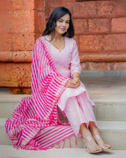 Elegance Redefined in Shades of Pink ( Dupatta Optional)