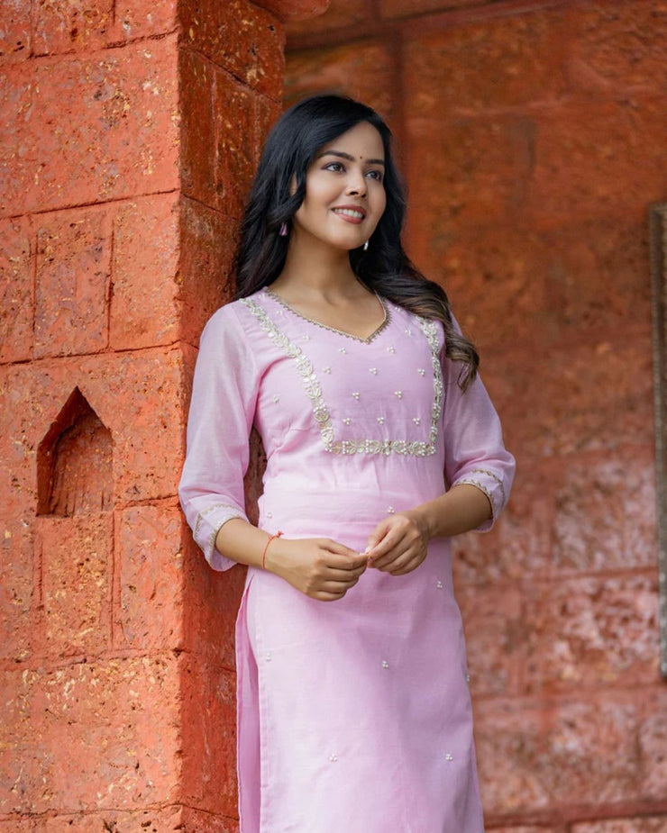Elegance Redefined in Shades of Pink ( Dupatta Optional)
