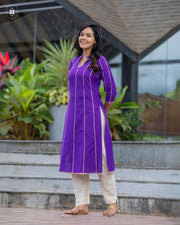 Lavender Cotton Silk Gota Patti Kurta ( Pant Optional)