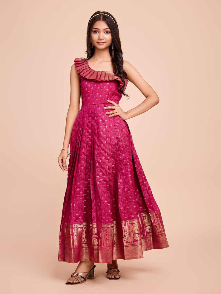 Silk Sleeveless ethnic dress