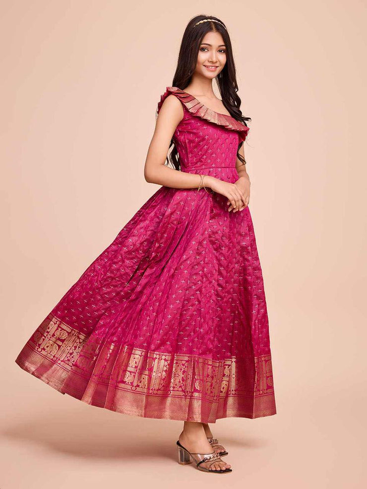 Silk Sleeveless ethnic dress